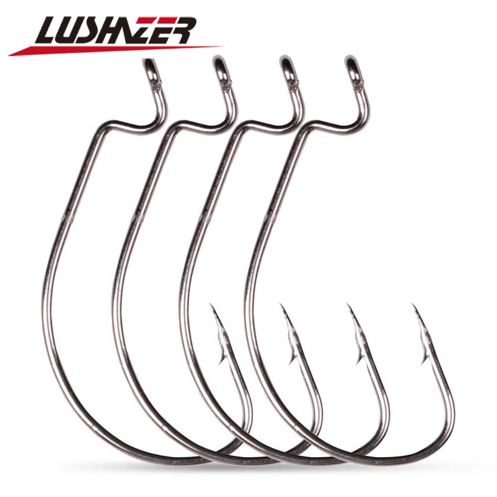 Fishing Hook Barbless - LUSHAZER-Aço Carbono Ganchos De Pesca, Jig