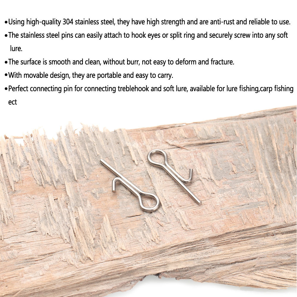 50/100 peças Pinos de Conexão  - Fishing Hook Stainless Steel avaliação e preço