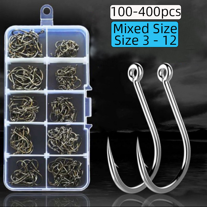 100-400 peças/caixa 3 # -12 #  - Fishing Hook Circle avaliação e preço